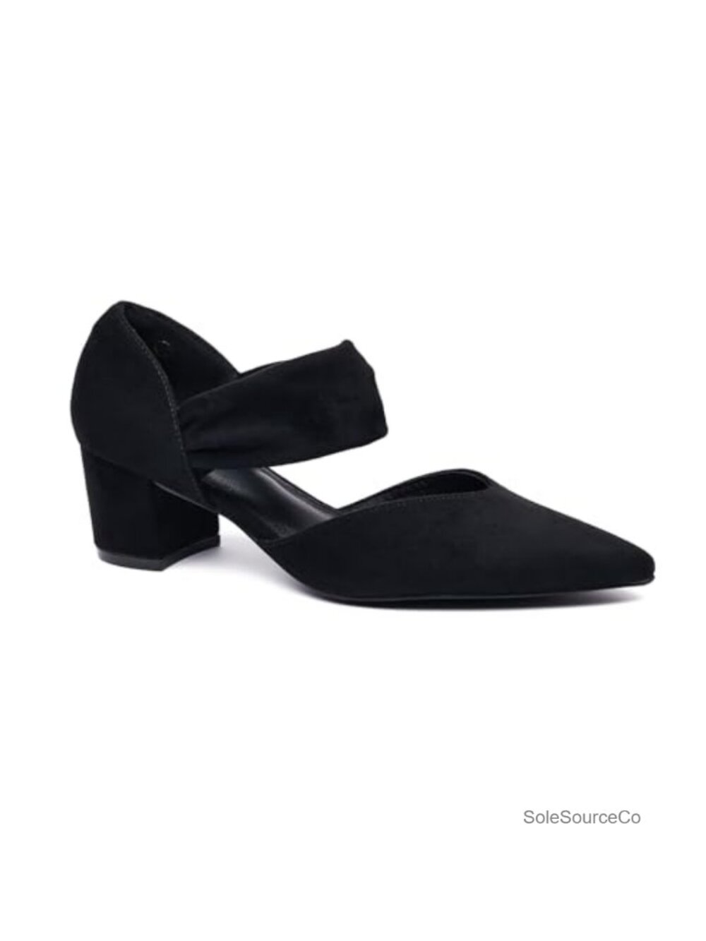Women's Chunky Block Heel Pumps with Twisted Strap